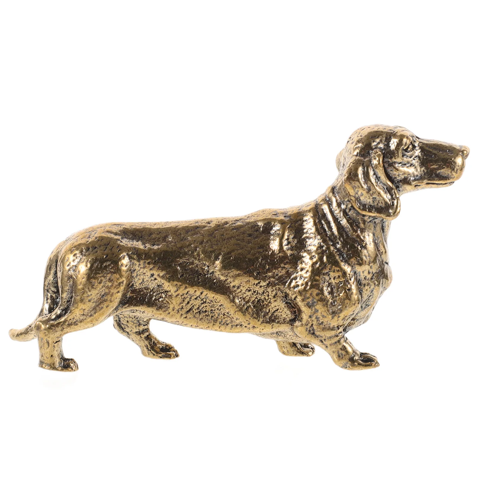 

Dachshund Dog Ornaments Statue Decor Indoor Desktop Brass Miniature Statues Golden Creative Animal Office