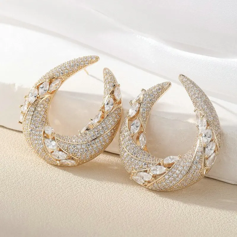 

Bilincolor Fashion Golden Round Geometric Earring for Women