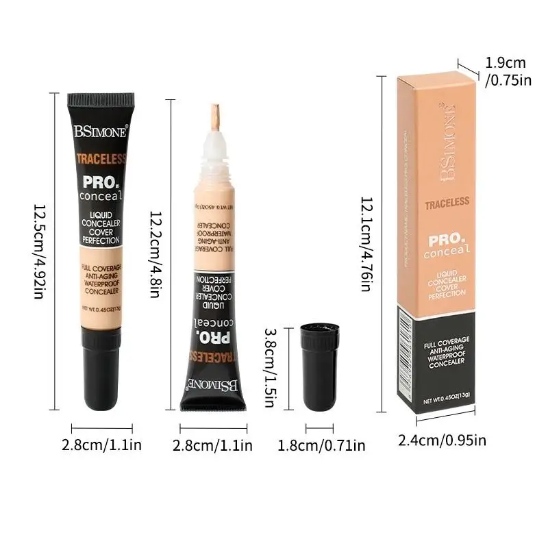 NIEUWE 13g professionele concealer flexibele concealer hydraterende vloeibare foundation om donkere kringen en acnevlekken te bedekken
