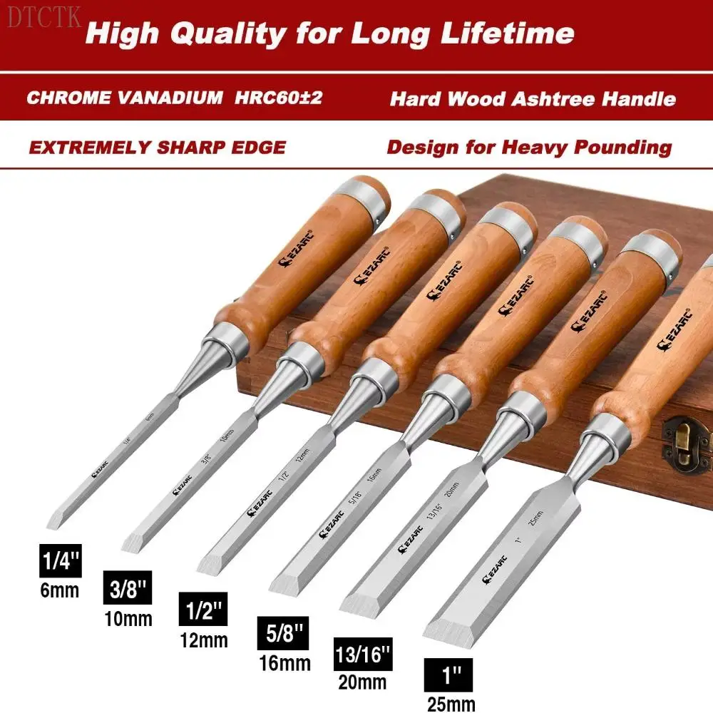 Dtctk Wood Chisel Tool Sets Woodworking Carving Chisel Kit with Premium