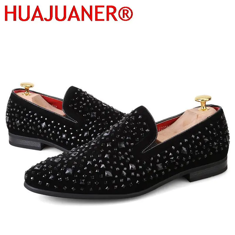 

Movechain Arrive Men's Genuine Leather Loafers Casual Shoes Fashion Mens Rhinestone Driving Shoes Man Flats Dress Wedding Shoes