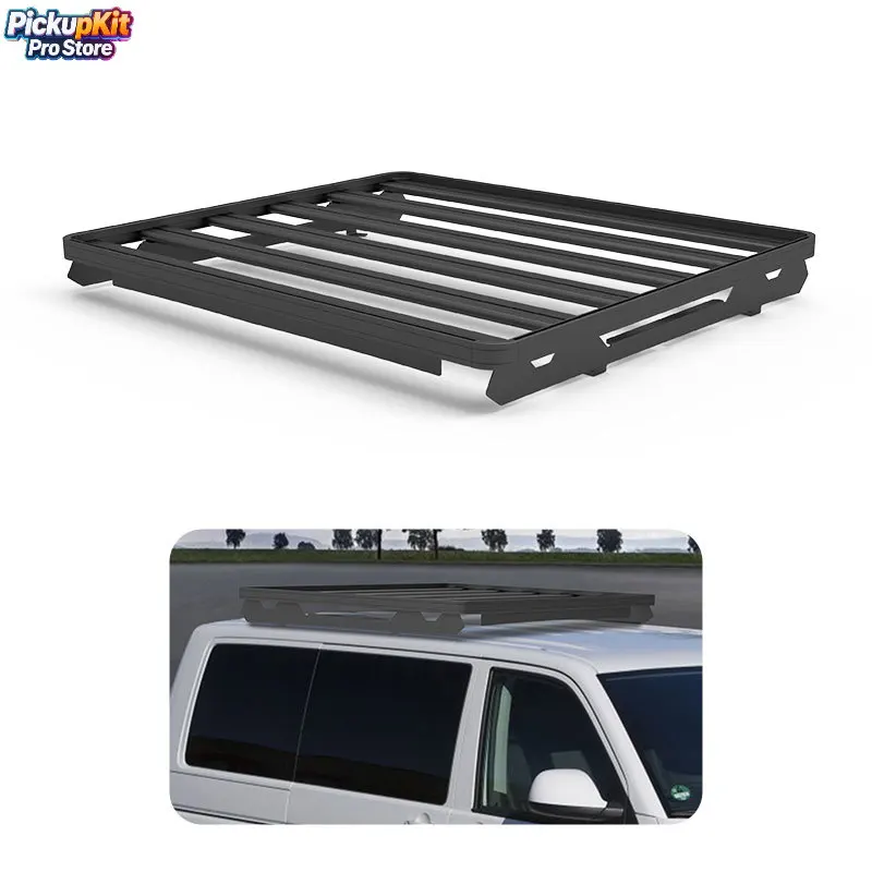 

Black Steel Half Short Roof Cargo Basket Rack Heavy - Duty for T5/T6 Multivan 4x4 Off - Road