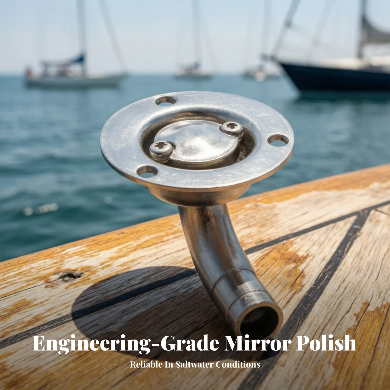 Marine Vent Elbow 90-Degree Elbow Vent with Flange Hardware Easy to Install Corrosion-Resistant for Boats, Tanks