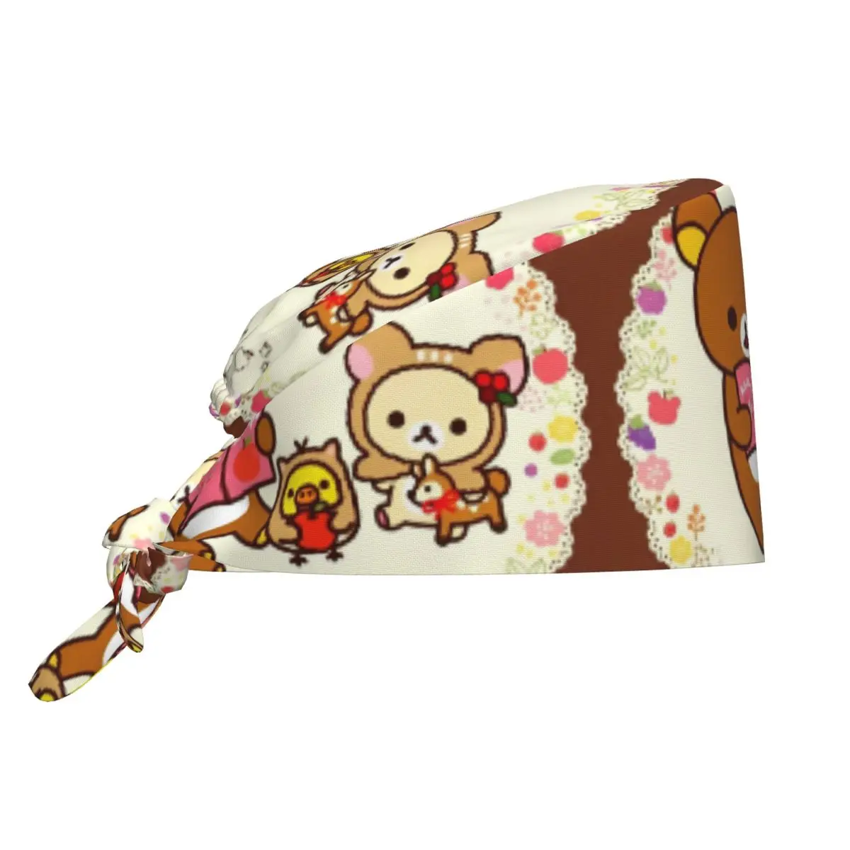 

Work Scrub Cap Cartoon Rilakkuma Anime Girls Nurse Hats Women and Men Popular Medical Cap Comfortable Long Hair Working Caps