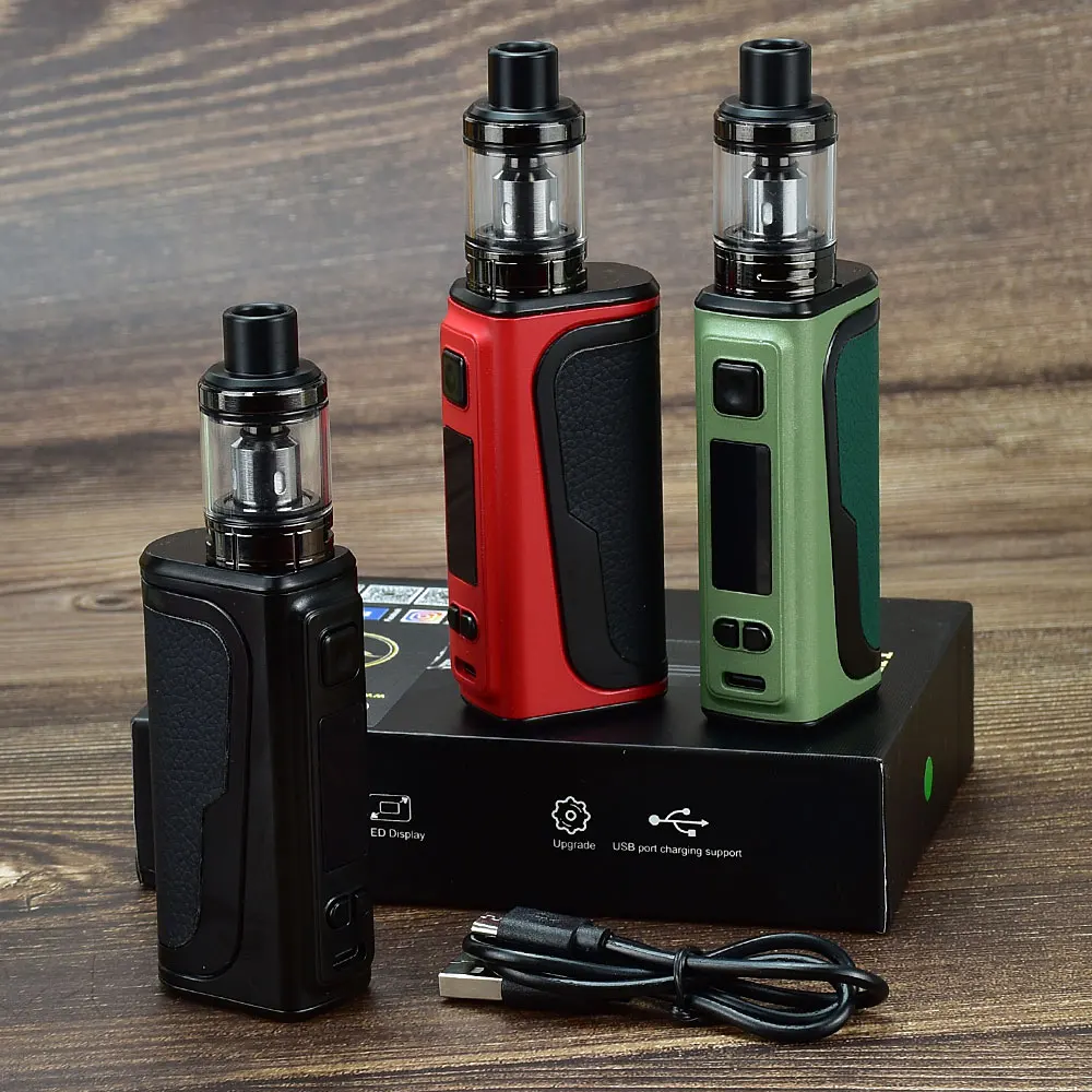 120W Box Mod E Cigarette Kit Vape Pen 2200mah Battery 2.5ml Atomizer OLED Screen Electronic Cigarette Vaporizer Vapor Pen Kit