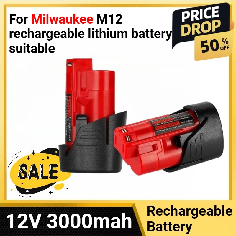 

12V 3000mah for cordless power tools High strength power long-lasting For Milwaukee M12 rechargeable lithium battery suitable