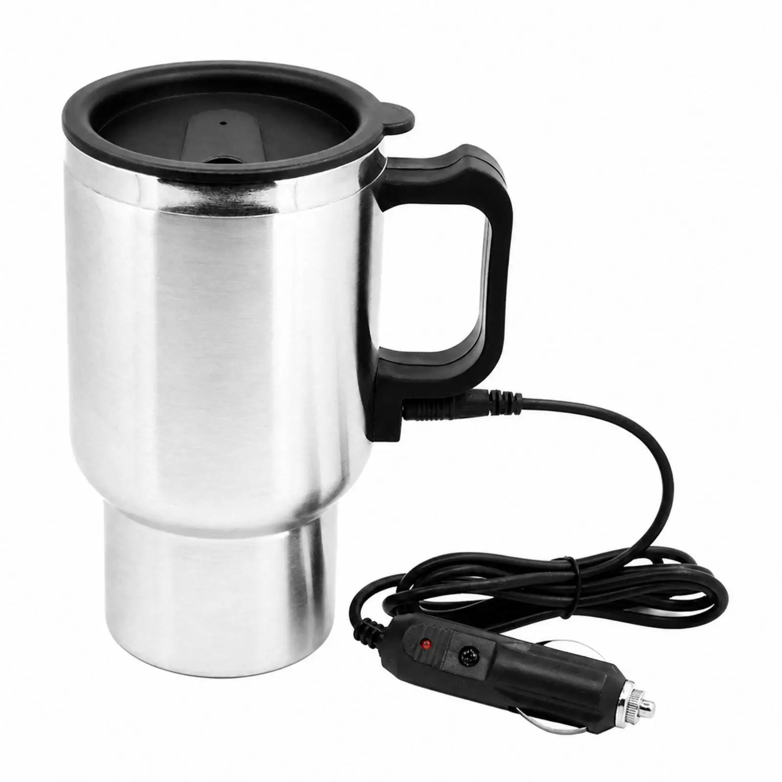 12V Car Heated Mug with Sliding Lid Cigarette Lighter Powered 12V Car Heated Mug 450ml for Road Trips, Long Drives, Commutes