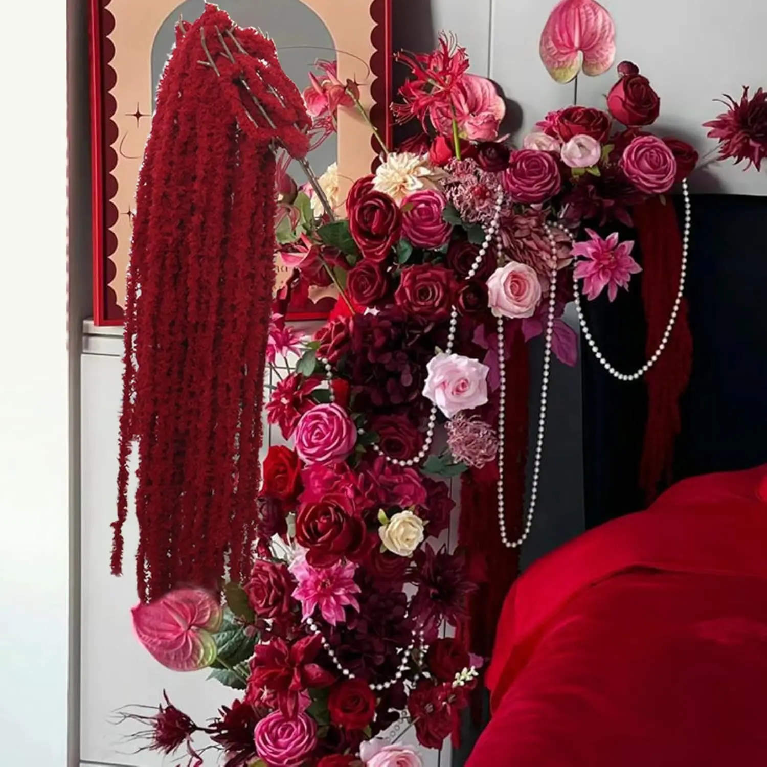 Seiden-Kunstpflanzen-Girlande für Hochzeitskranz, Bogen, Festival, Rattan-Girlande, Hof, Zuhause, Zimmer, Tischdekoration, Outdoor-Garten, DIY-Geschenkbox – Detail 14