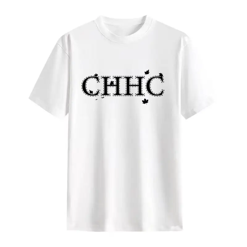 

CH Vintage Print T-Shirt Retro Serif Font Multi Color Choice Classic Fit Daily Casual Top