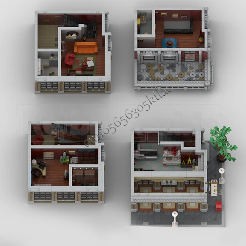 4253 PCS Haus Straße Gebäude Prime Ecke Architekten MOC Anpassen Modulare Baustein Kinder Kreative DIY Montage Spielzeug Geschenk