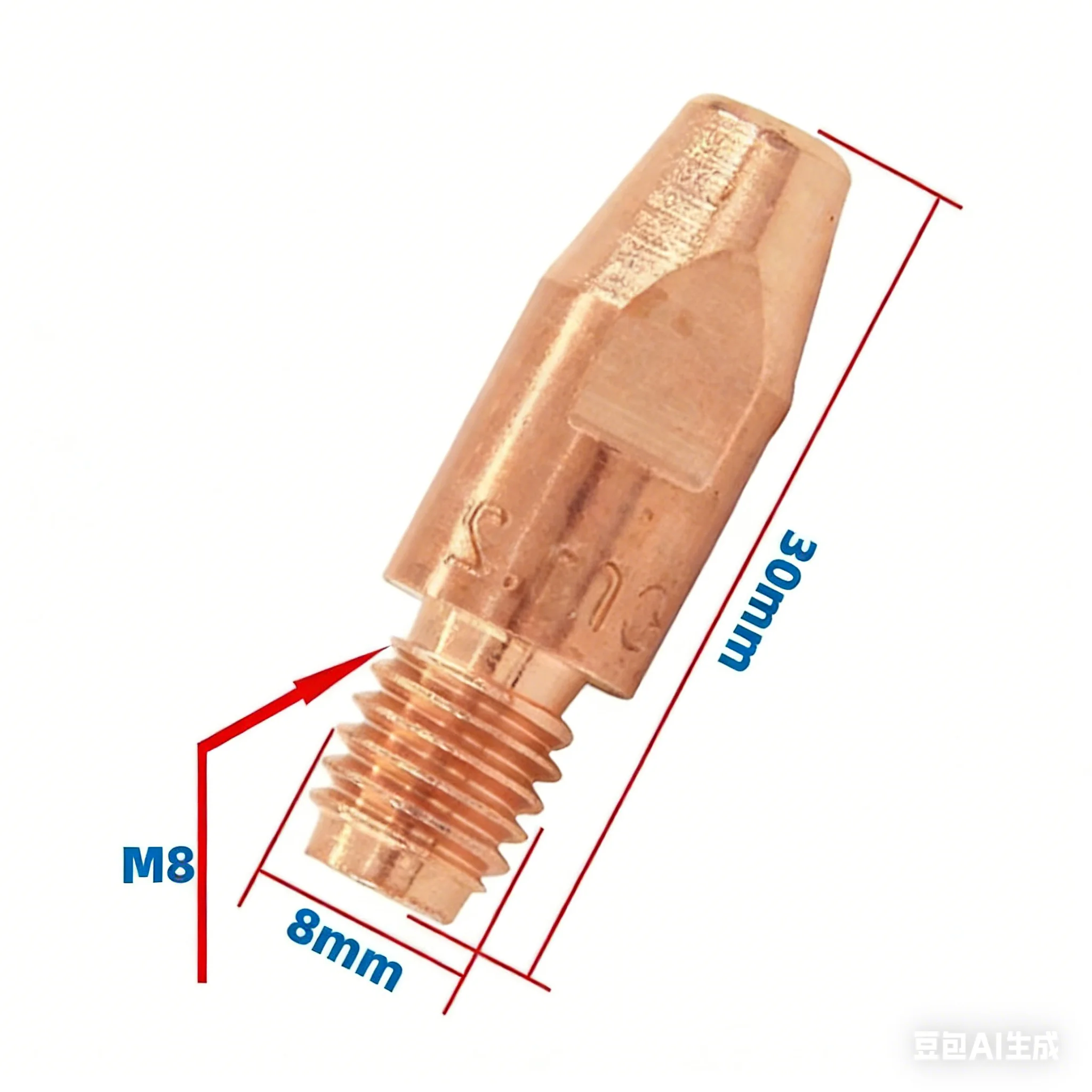 

Набор аксессуаров для сварочного пистолета с газовой защитой, 11 шт.: токопроводящая насадка MB36KD, защитный колпачок 36KD, токопроводящая насадка M8, 30 мм.