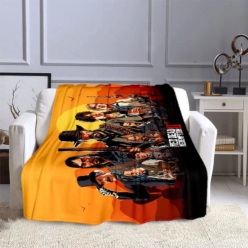 Red Dead Redemption Game Blanket Children's Blanket High Quality Flannel Blanket Soft and Comfortable Home Travel Blanket