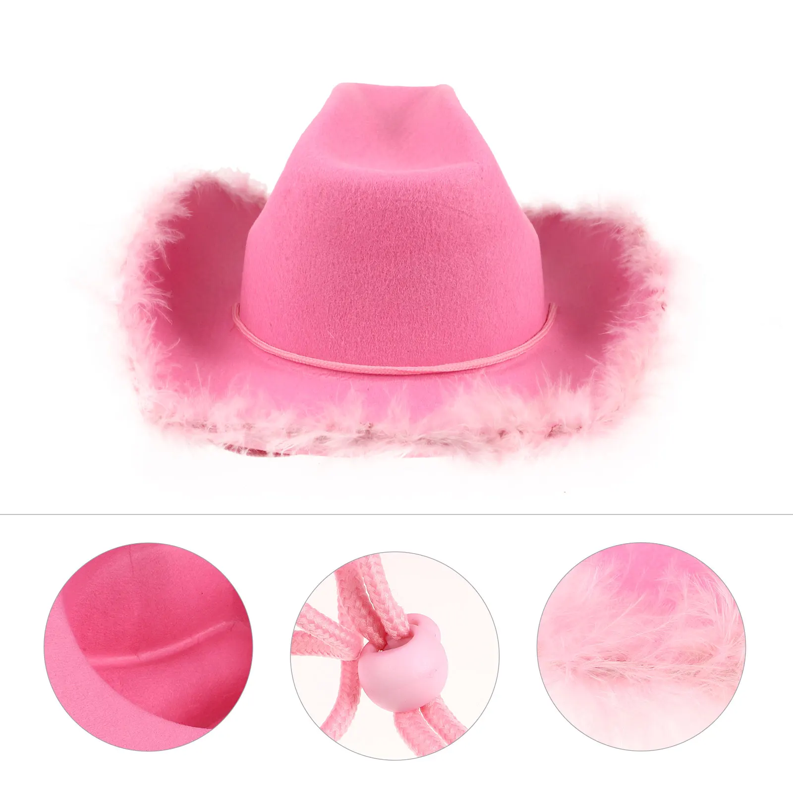 

Pink Cowgirl Women Cowboy Hat Party Tiaras Girls Headdress Tiaras For Girls Fashion Props Elegant Design Gifts