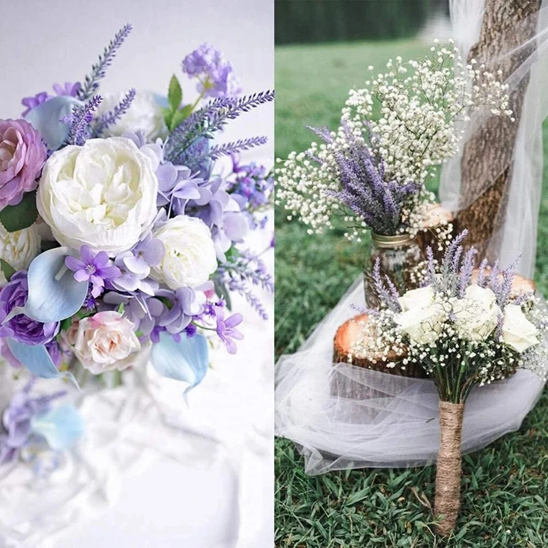 10 Bündel künstliche Lavendelblüten, Kopf, künstliche Blumen, Zuhause, Zimmer, Tischdekoration, draußen, Garten, Hochzeit, Dekoration, Pflanzen im Freien – Detail 5