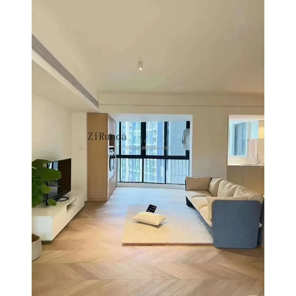 نسخة مخصصة من أرضية خشبية هندسية لأرضية خشب الجوز من خشب البلوط مع عملية مصقولة