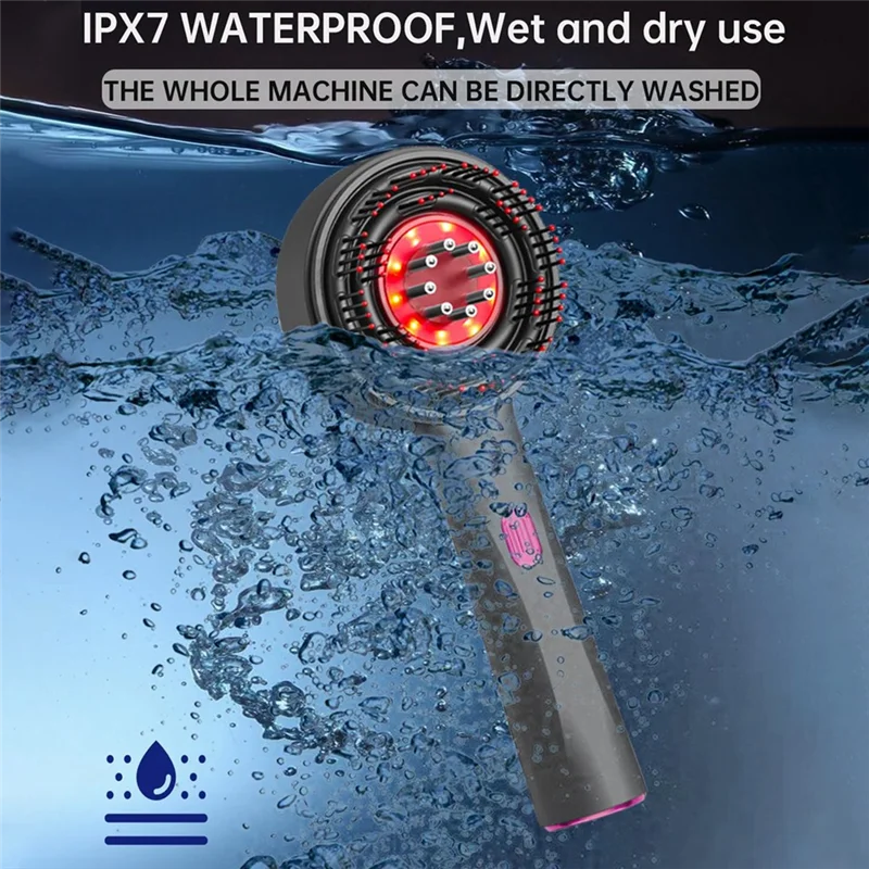 A65T-Electric Scalp Massager Hair Growth Therapy Scalp Massager Formen Andwomen Black