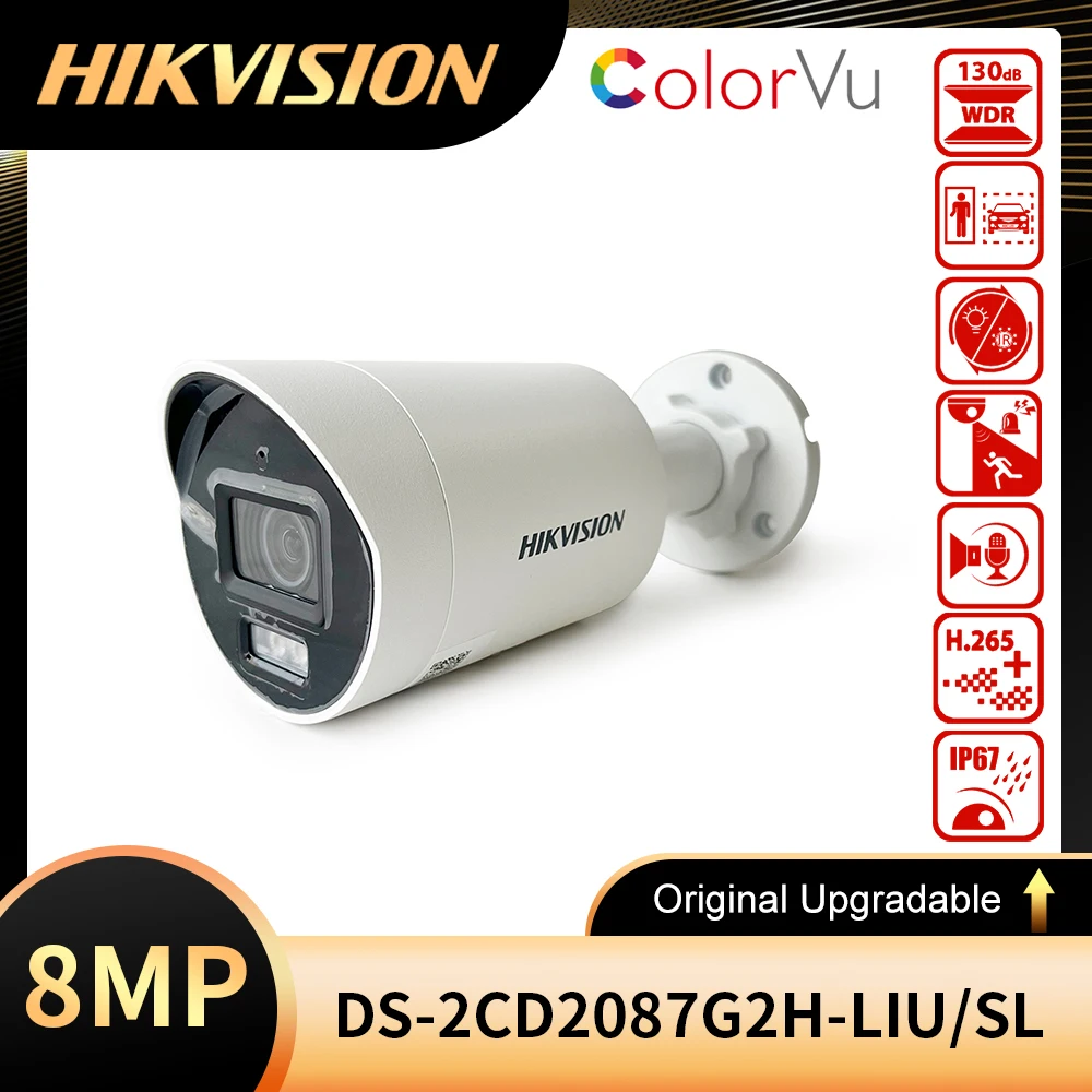 

Original Hikvision DS-2CD2087G2H-LIU/SL 8MP 4K Smart Hybrid Light with ColorVu AcuSense Fixed Mini Bullet Network Camera