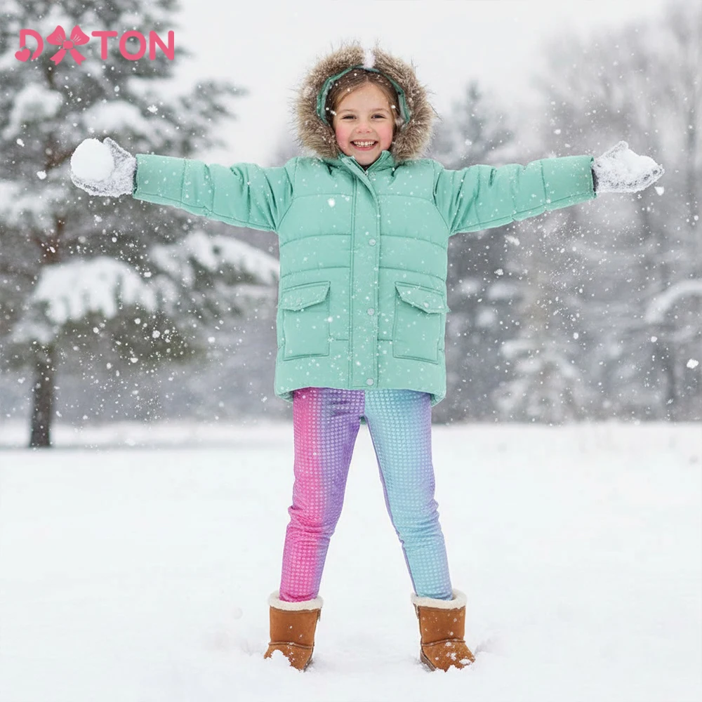 

DXTON утепленные детские брюки, зимние штаны-карандаш для девочек, теплые детские термолеггинсы в клетку, уличная одежда, повседневная одежда для малышей