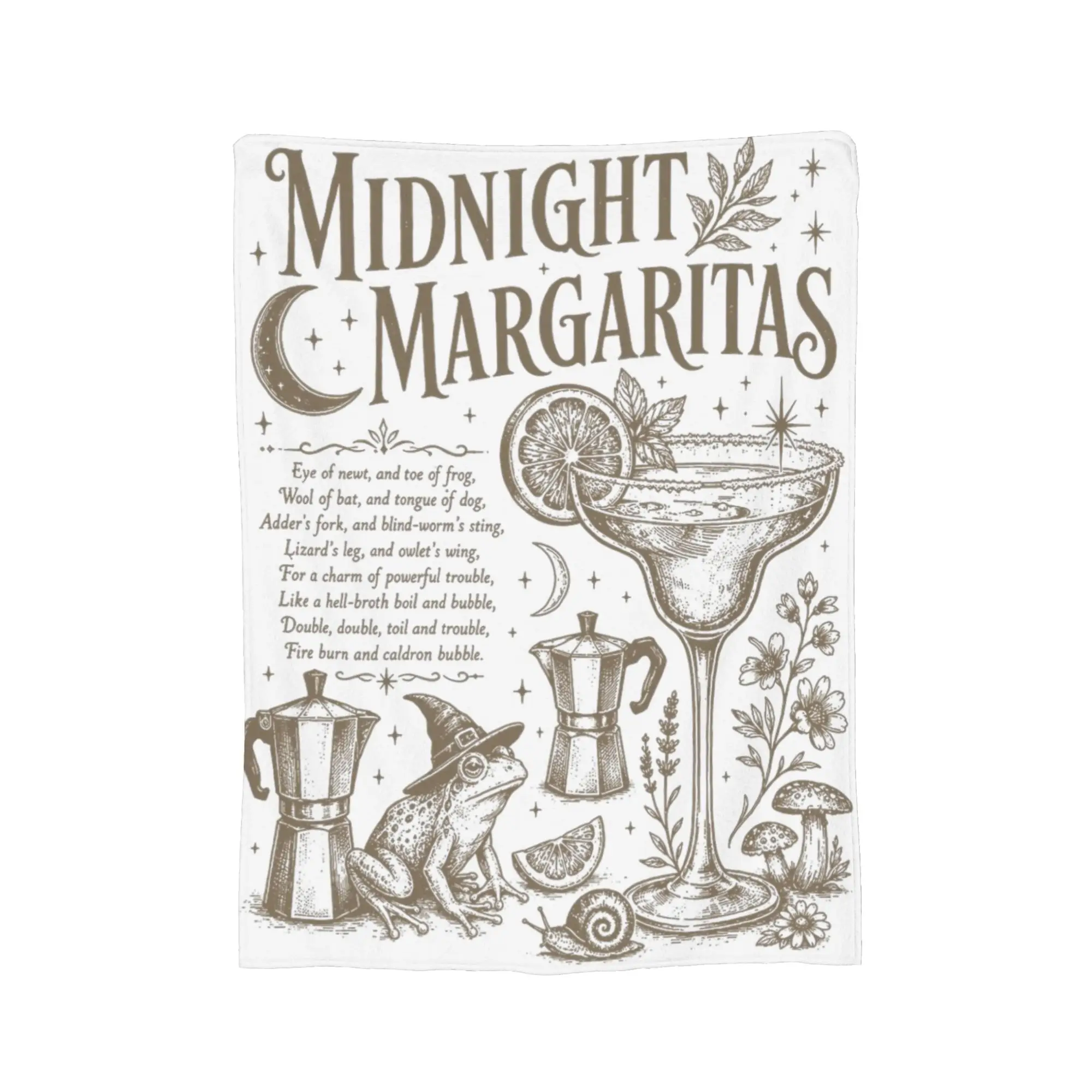 Midnight Margaritas, Witchy Tequila, Halloween Spooky Drinking Blanket Flannel Practical Magic Throw Blankets for Home Bedspread