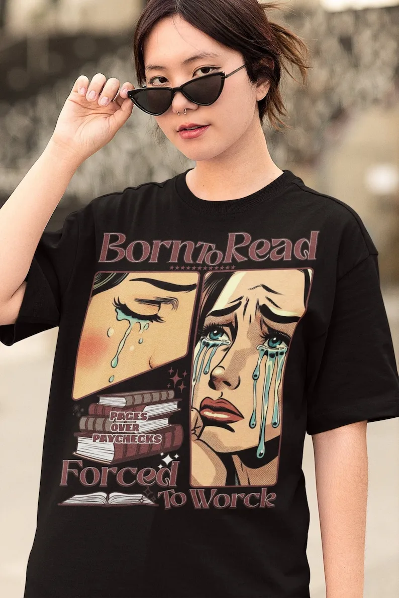 Born To Read Bookish Comfort Colors Shirt, Funny Reader Book Addict, Book Lover, Spicy Books, Dark Romance, Smut Shirt Gift Book