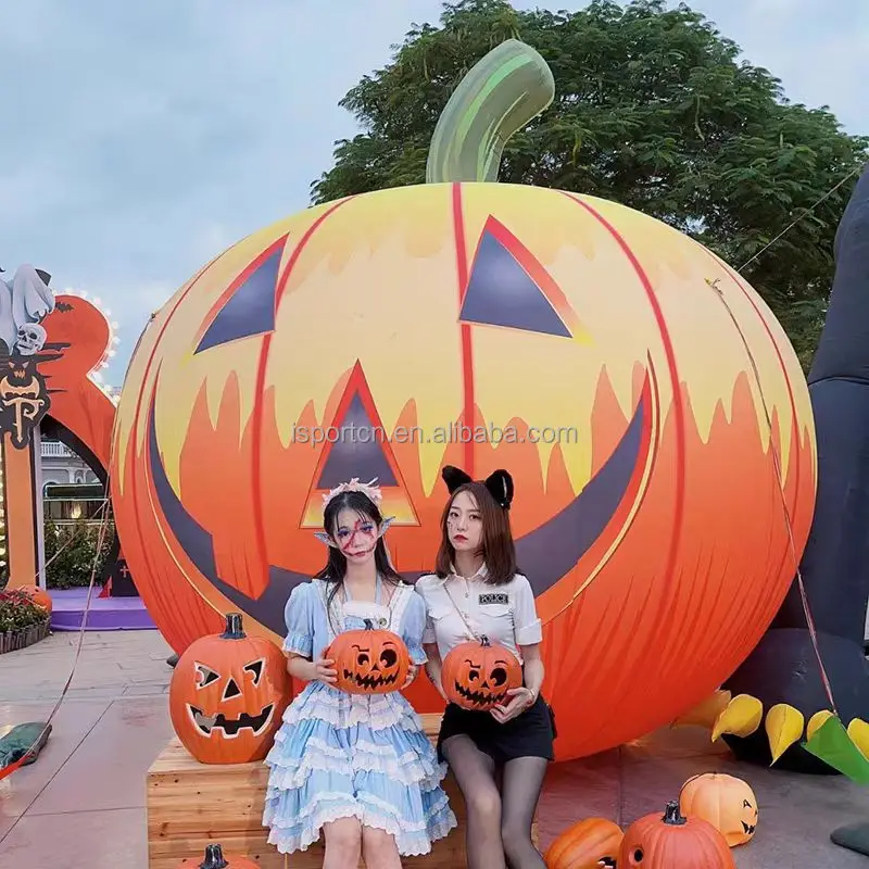 

Гигантские большие уличные светодиодные надувные тыквы на тему Хэллоуина с призраком