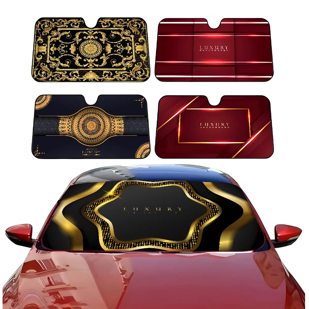 

Luxury Golden Cartoon Windshield Sun Shade For Car Car Windshield Sunshade Front Window Sunshade