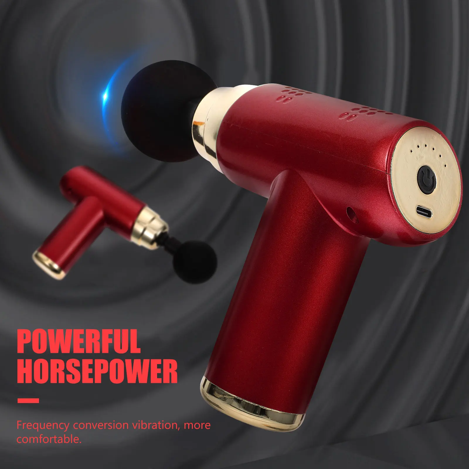 

Комплект компактных массажеров для фасций, 6 скоростей, регулируемый электрический перкуссионный массажер для мышц, с гладкой ручкой, для всего тела