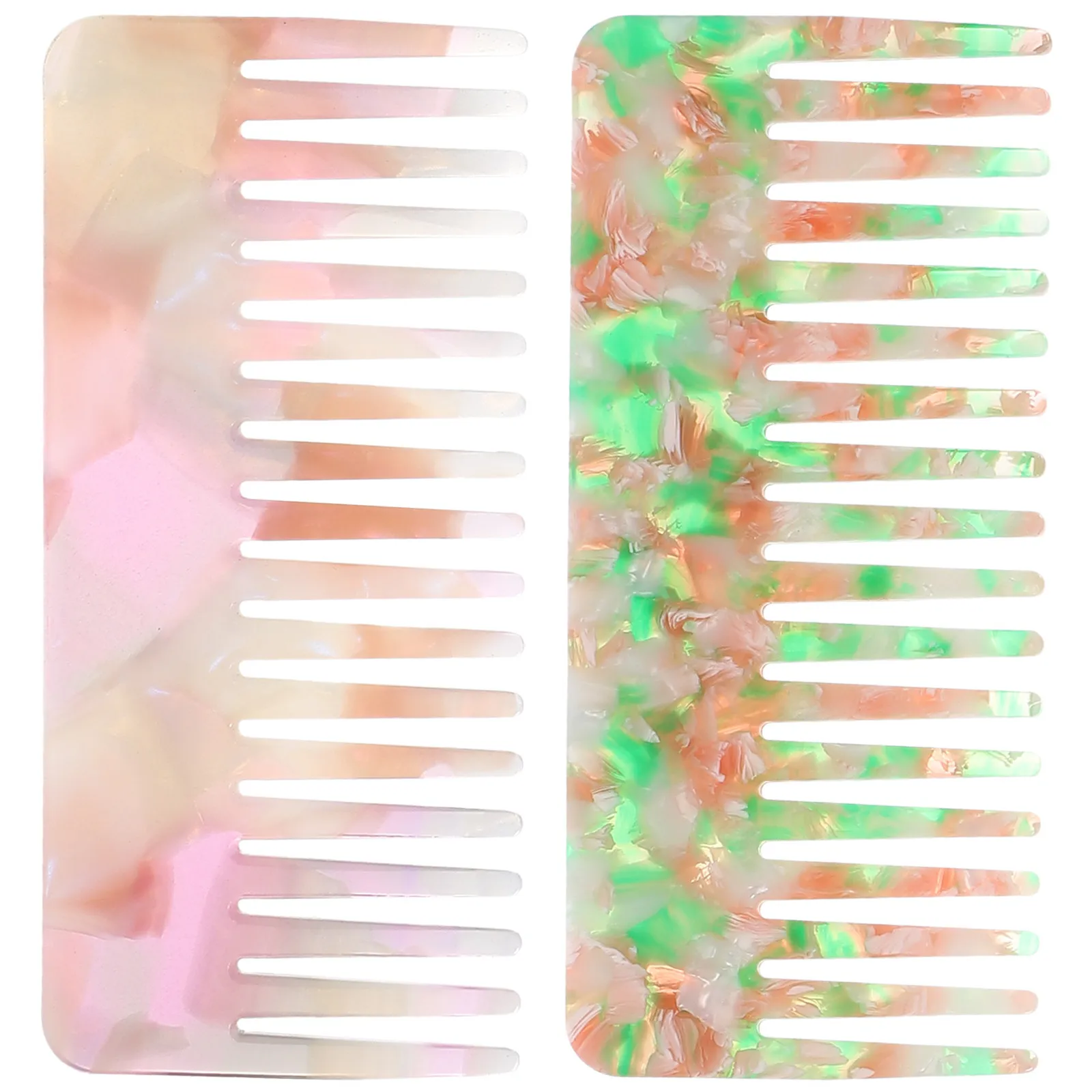 

2 шт. антистатические расчески для укладки волос с широкими зубьями, для распутывания волос, для женщин и мужчин, для кудрявых волос, парикмахерский инструмент, компактный, дорожный размер