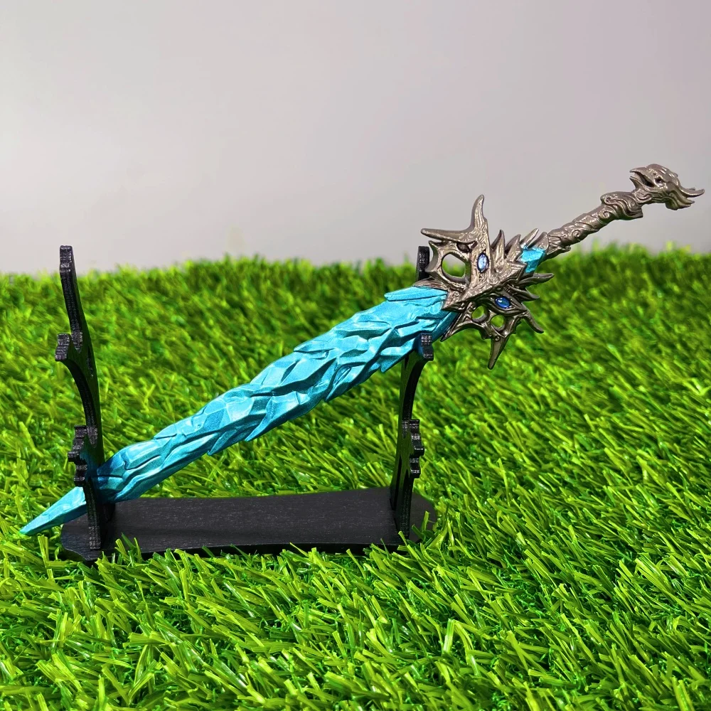 Cuchillo Ninja de Naraka Bladepoint Katana de 8,6 pulgadas, espada de hielo azul, tamaño Real, Katana japonesa, juguete de sable samurái Original