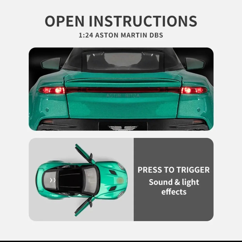 1:24 스케일 DBS 레불토 메탈 다이캐스트 합금 자동차 모델 장난감 라이트 사운드 휠 풀백 차량 어린이날 선물