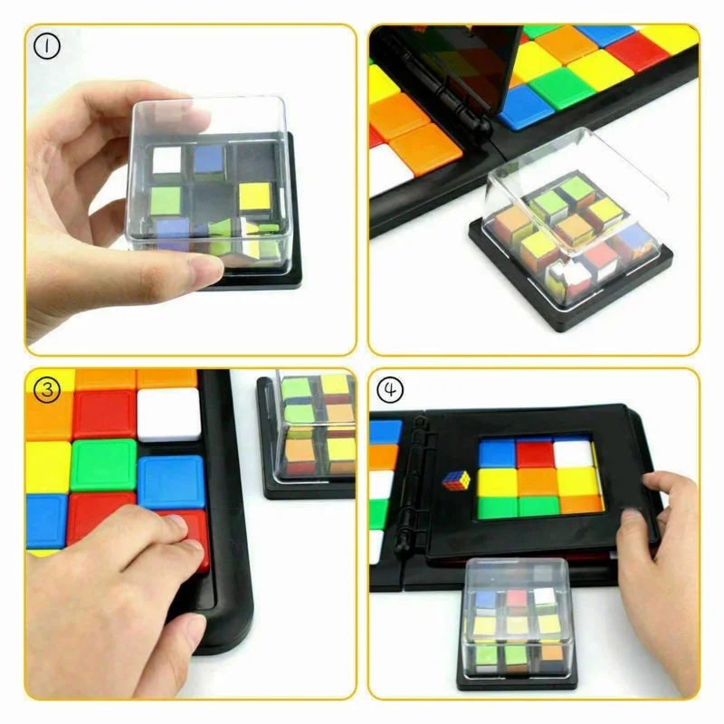 Children Square Race Game puzzle Learning Educational Huarong Road color battle Cube parent-child interactive desktop toys kids