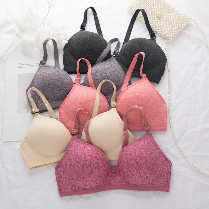 Push Up Bra Gathering Bralette Lingerie Sleep Tops Cotton No Rims Bra Sexy Thin Seamless Intimates Soft Women Bralette Tops