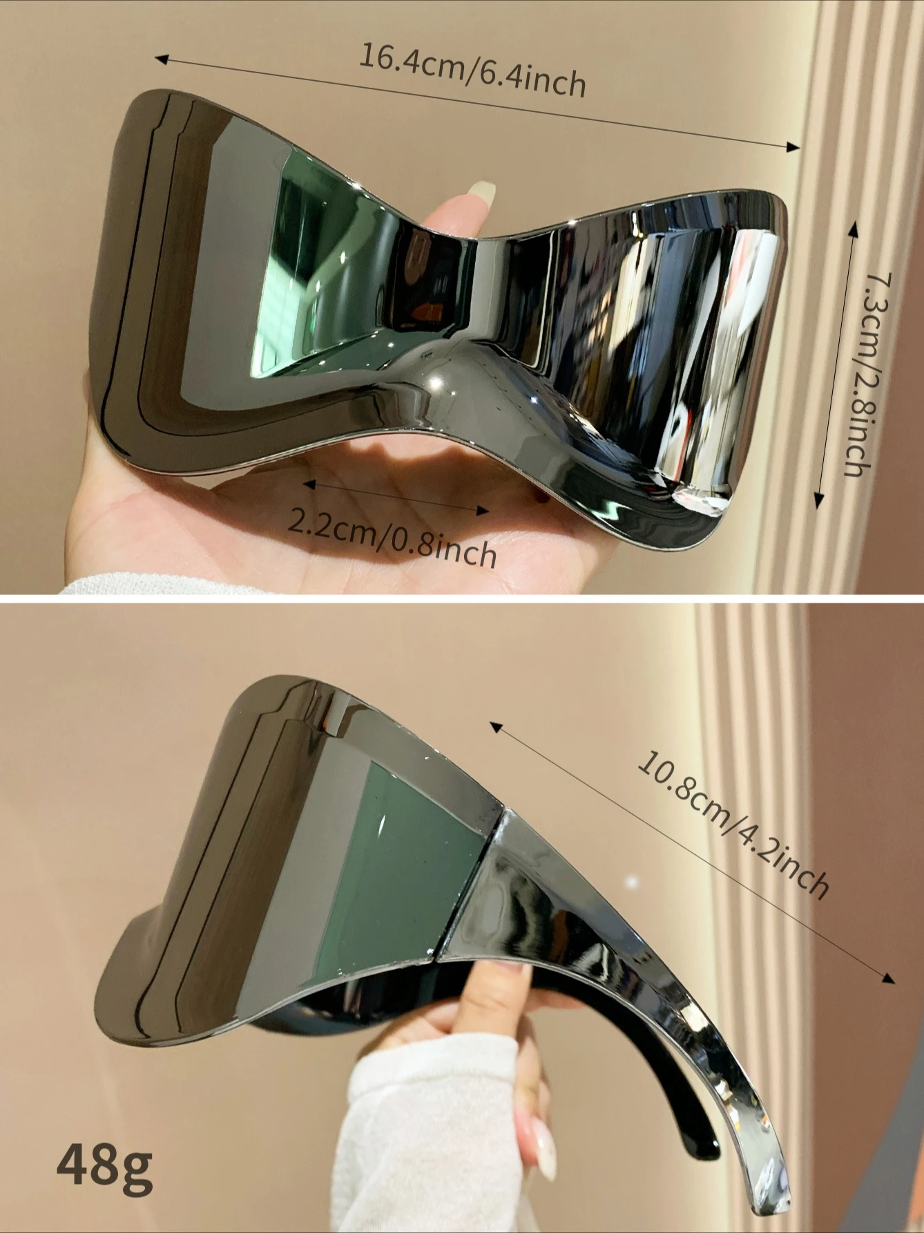 نظارات شمسية بدون إطار بلون الزئبق للرجال والنساء، مناسبة لركوب الدراجات في الهواء الطلق والرياضة وتسلق الجبال والتزلج.