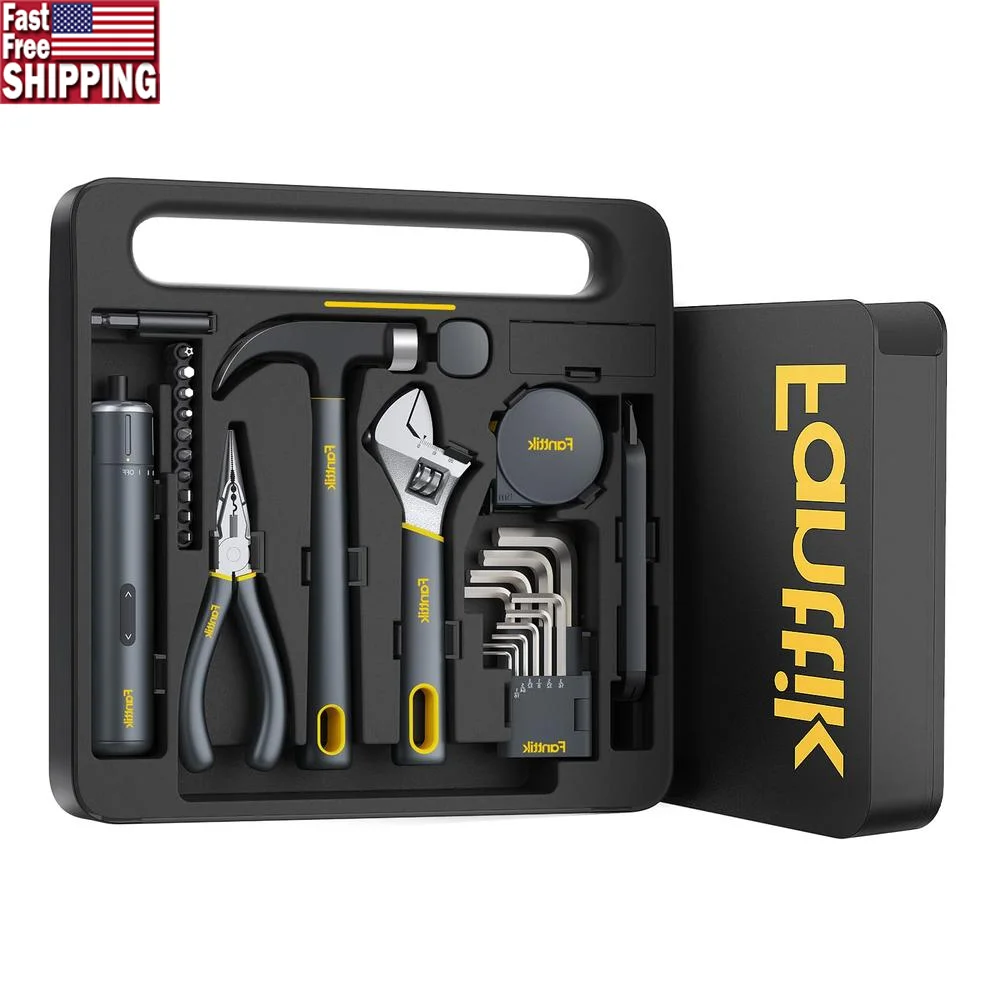 Electric Screwdriver Tool Kit 6N.m Torque Settings 10 Magnetic Bits Hex Keys Spanner Pliers Magnetic Claw Storage Box