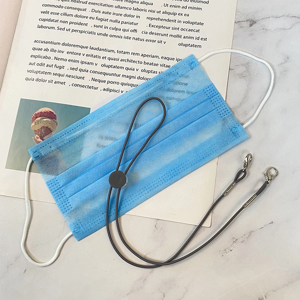 Straps Mask Rope Double Buckle Fashion Convenient Pu Leather Adjustable Rope Face Mask Necklace Glasses Rope Mask Holder Chain