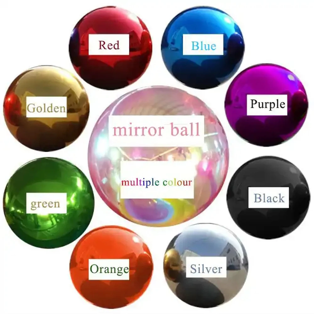 2024 Colorful Hanging Giant Inflatable Mirror Ball Mirror Balloon Large Sealed Gold Silver Sphere For Wedding Event Decoration