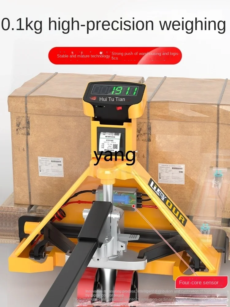 Yhl Forklift Manual Weighing Forklift Weighing Trailer Loadmeter Pallet Truck Trailer with Scale 2T