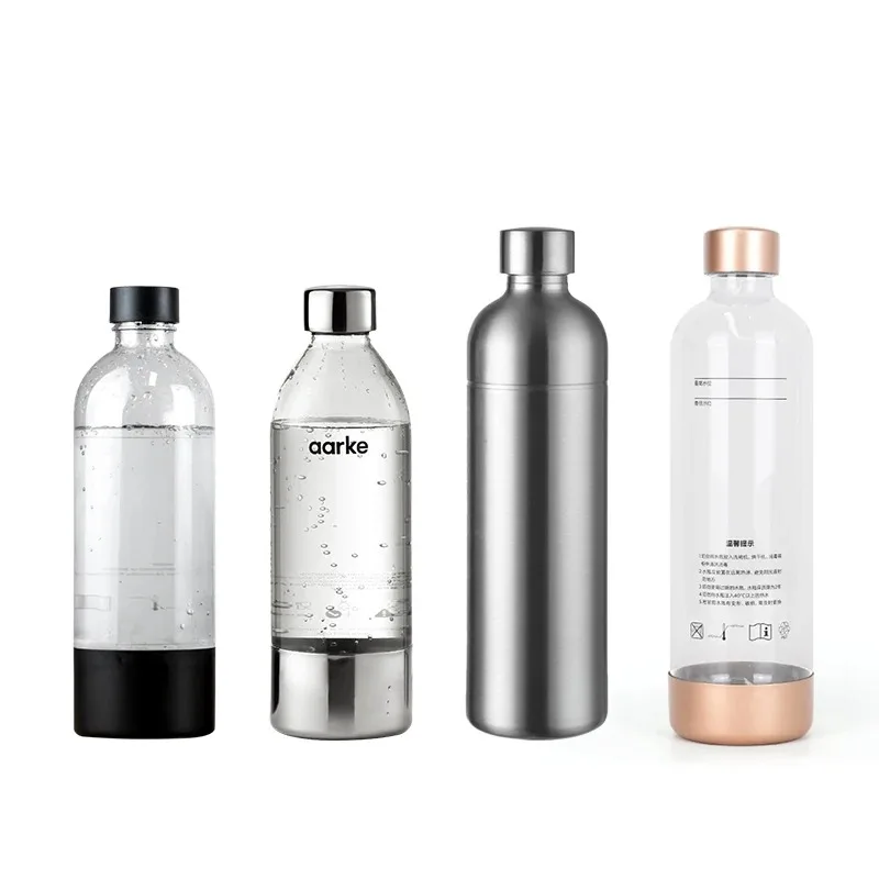 【الأكثر مبيعًا】صانعة صودا يدوية عالية الجودة سعة 1 لتر خالية من مادة BPA زجاجة مياه كاملة من الفولاذ المقاوم للصدأ والبلاستيكية للاستخدام المنزلي في الهواء الطلق