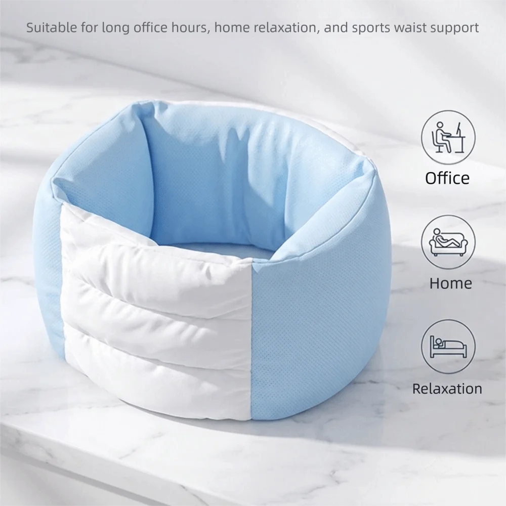Adjustable Wrap Around Lumbar Support Pillow Comfortable Breathable Waist Cushion Ergonomic Design Detachable Cover