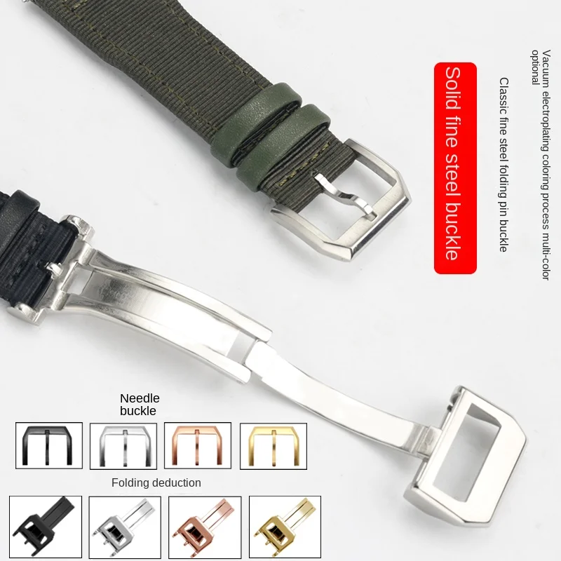 For IWC Nylon WatchBand Big Pilot Little Prince Mark 18 Portugal nylon canvas cowhide men Watch strap 20 21 22mm green Bracelet