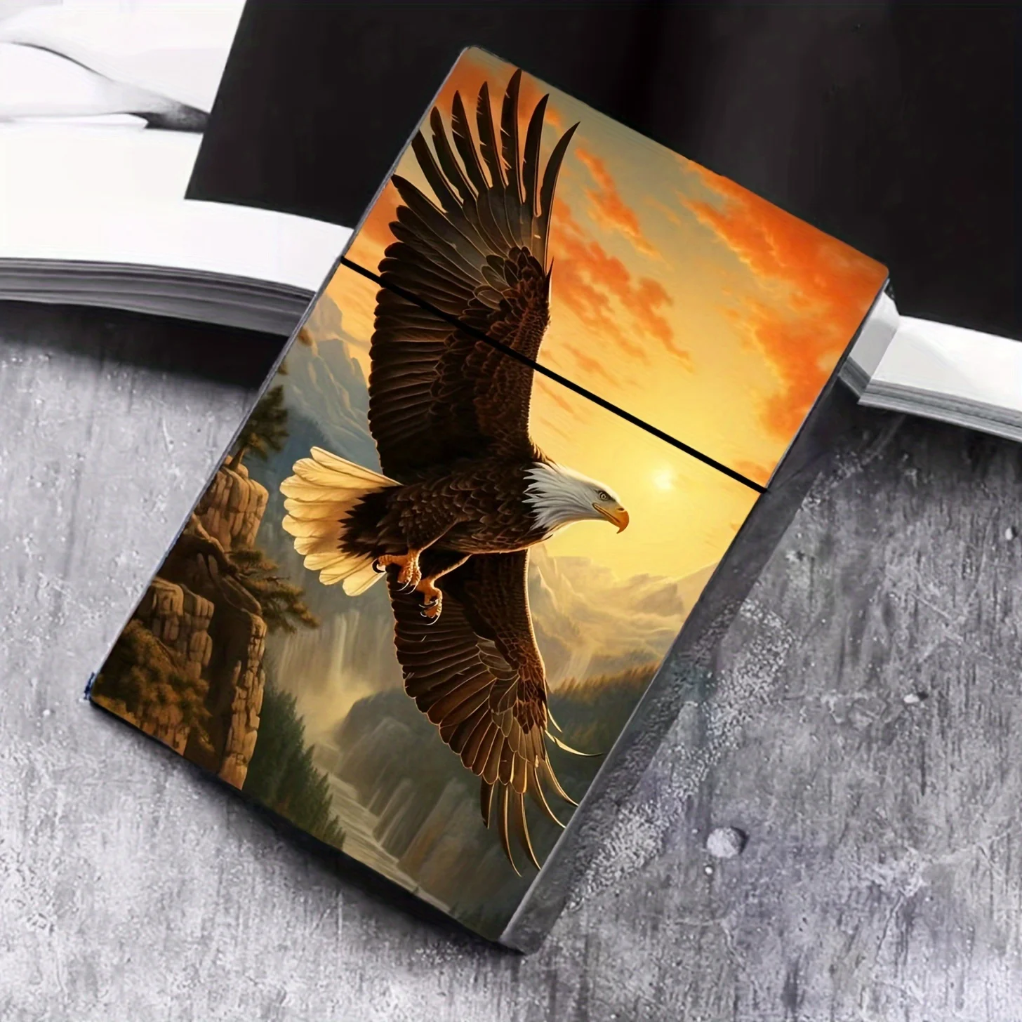 Eagle Design Personalized Plastic Cigarette Case - For 84mm Cigarettes, Closure Type: Flip, No Power Required, No Batteries