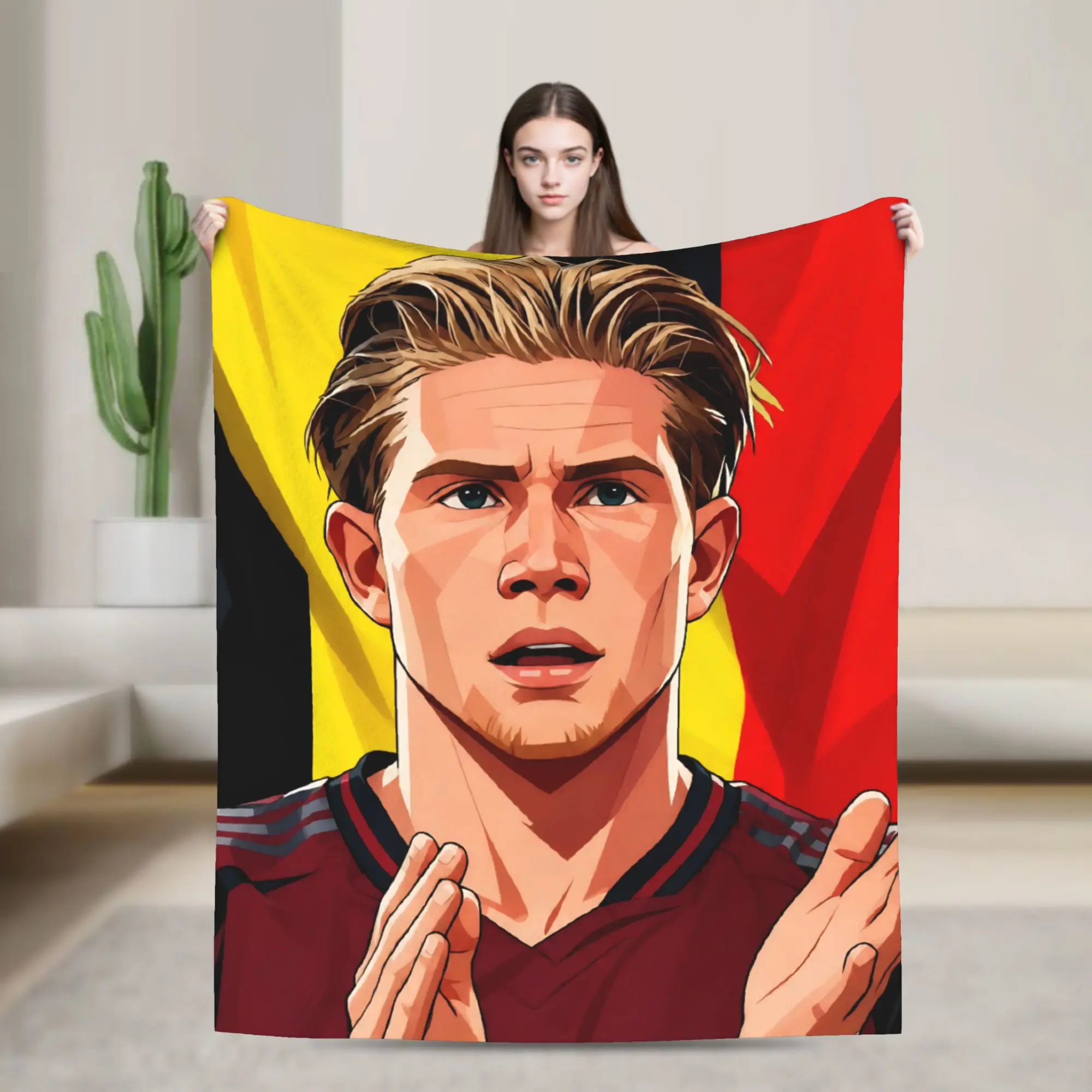 Belgium Football Stars Football Player Fuzzy Blankets  Customized Throw Blankets for  Sofa Bedding Lounge 150*125cm Bedspread