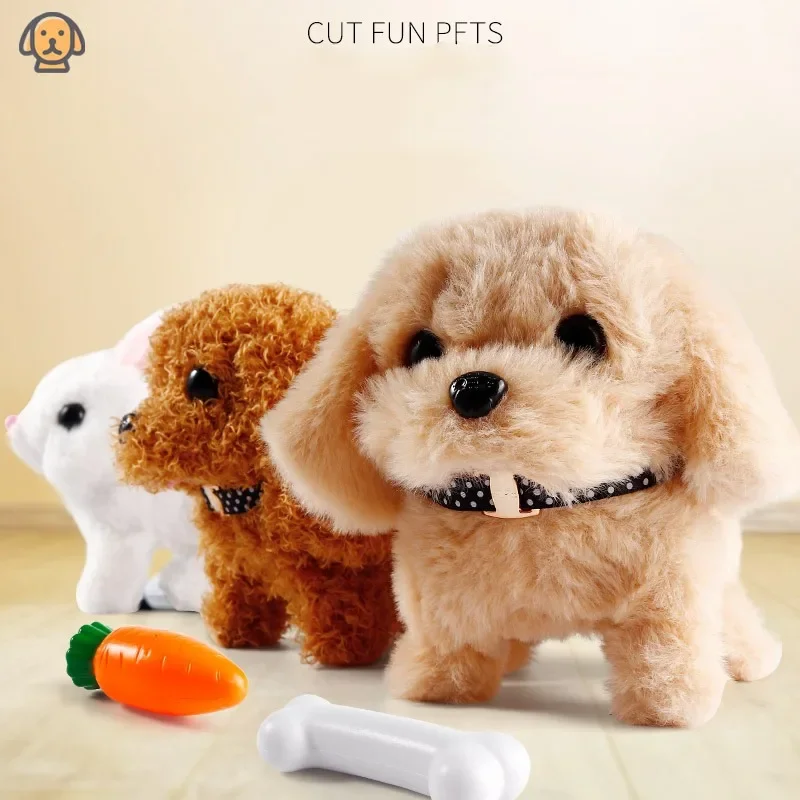 ของเล่นสุนัขตุ๊กตาไฟฟ้าอัจฉริยะ กระต่ายเท็ดดี้ เดินได้ ส่งเสียงเห่า โบกหัว กระดิกหาง ร้องเพลง ของเล่นจำลอง ตุ๊กตาขนนุ่ม ของขวัญวันเกิดสุดน่าสนใจสำหรับเด็ก
