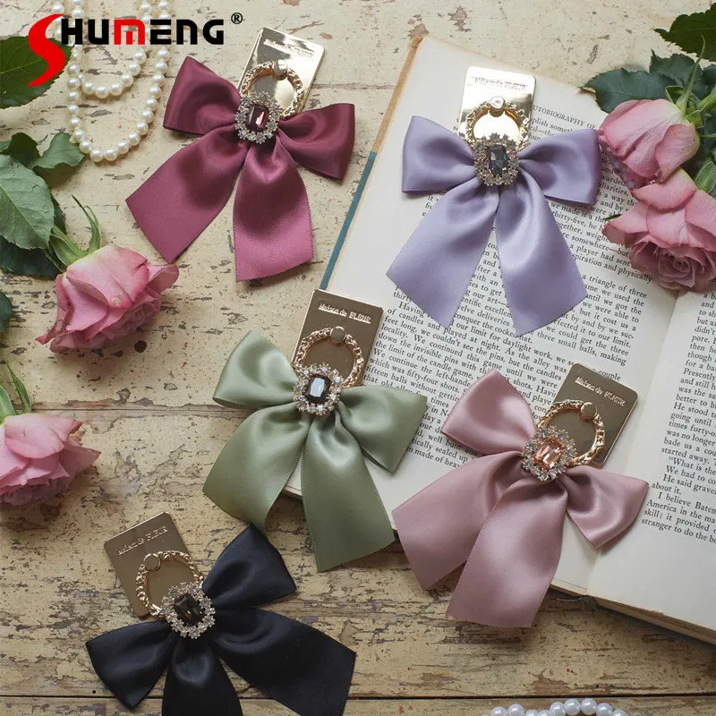 

Japanese Style Cute Shiny Macaron Ribbon Bowknot Mobile Phone Holder Fastened Ring Metal Thread Carved Maison Daily Order 2023