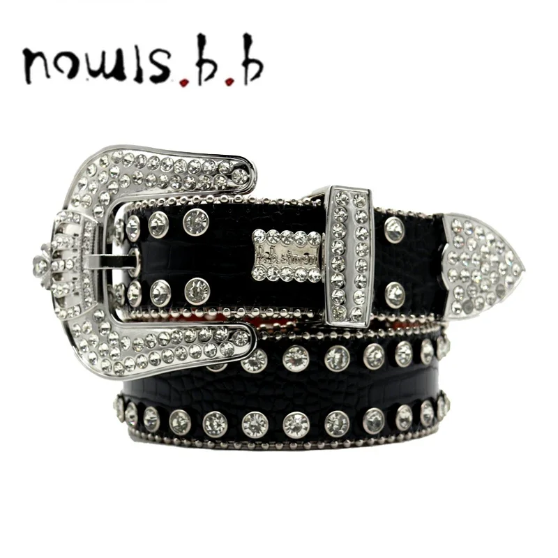 New Crown Rhinestone, Diamond Punk Fashion Belt, Uniiseks Desain Serbaguna, wysokiej klasy klasyczna klamra ze stopu