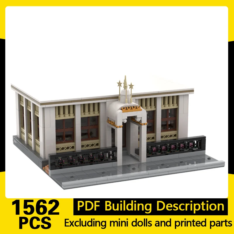 City Street View Model MOC Building Bricks City Center Library Modular Technology Gifts Holiday Assemble Toys Suit Display