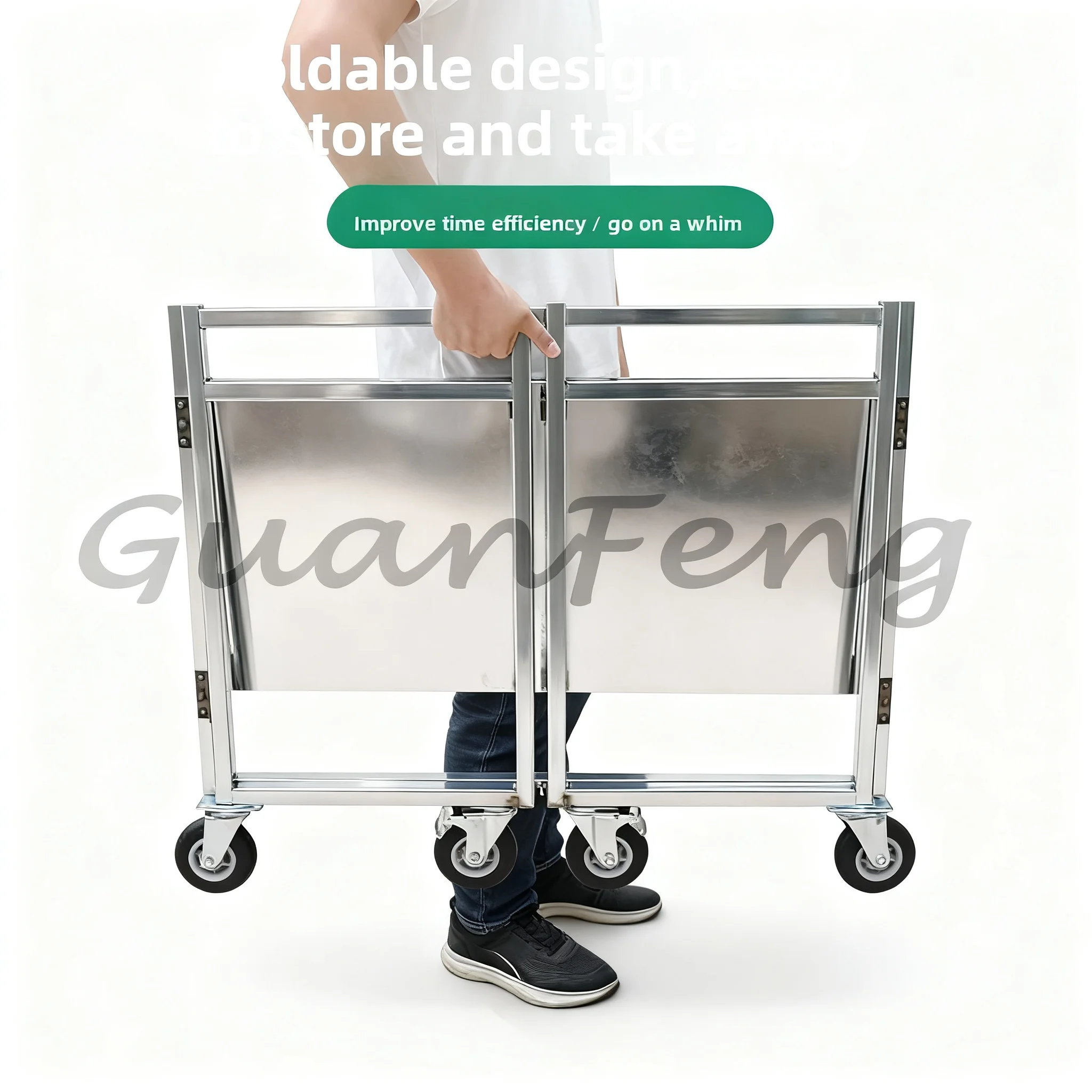 Foldable Mobile Night Market Stall Trolley, Dedicated Street Vending Snack Cart for Business