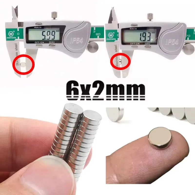 6x1 6x2 6x3mm 50/100/200/500/1000 N35 Small Round Strong Neodymium Magnetic 6*1 6*2 6*3mm Craft Diy Whiteboard Magnet Imanes