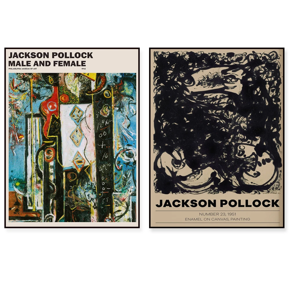 Ausstellungsmuseum Kunst, Jackson Pollock Abstraktes Poster, Pollock Wohndekor, Jackson Graffiti Wohnzimmer Vintage Wandkunst