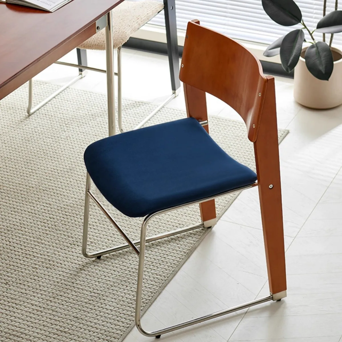 

*dContemporary Stainless Steel Dining Chair Eco-Friendly Durable Home & Hotel Use Single Negotiation Coffee Shop Makeup Chair&